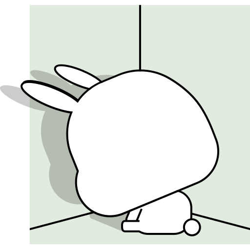 Limitation d'activité. exemple : une personne seule dans son coin (illustration d'un lapin triste)